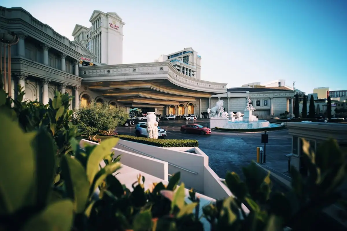 Luxury hotel and casino entrance