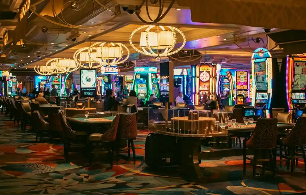 Casino gaming floor with slot machines